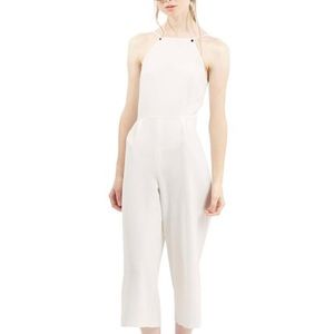 Topshop High Neck Jumpsuit US SZ 6 in Ivory